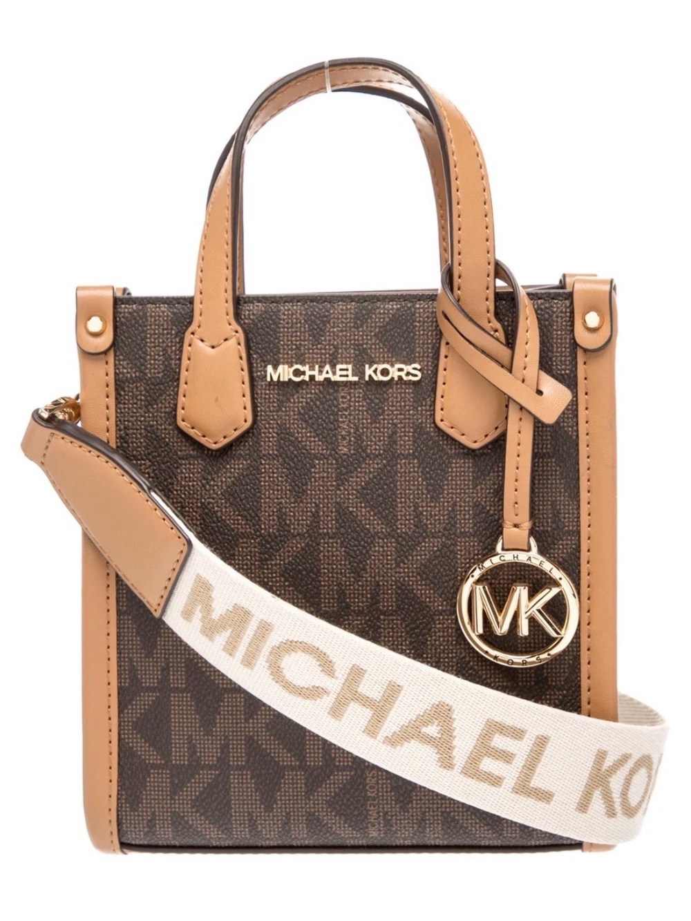 Michael Kors Jet Set Logo Mini Tote — Brown & Tan